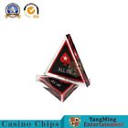High Transparency Acrylic Triangle Positioning Card Texas Hold’ Em Transparent Red Heart ALL IN Dealer Button Code Card