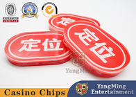 Positioning Card Oval Design Acrylic Red Bull Poker Game Table Card Customization