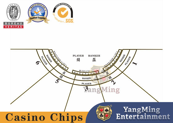 কেনা 100% পলিয়েস্টার ফ্যাব্রিক বাকারাত 5 - প্লেয়ার ক্যাসিনো টেবিল লেআউট হাফ রাউন্ড পোকার লেআউট সবুজ রঙ সহ অনলাইনে উৎপাদন