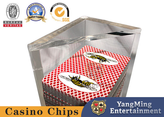 কেনা ড্রাগন টাইগার ব্যাকারেট অ্যাক্রিলিক ক্যাসিনো ডিসকার্ড হোল্ডার ত্রিভুজাকার স্বচ্ছ ক্যারিয়ার ড্রপ হোল্ডার অনলাইনে উৎপাদন