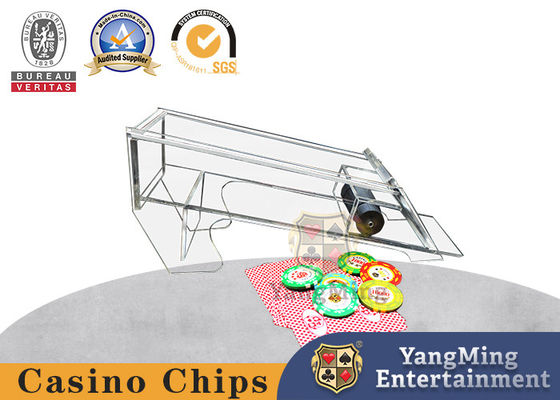 কেনা সম্পূর্ণ স্বচ্ছ মোটা 8 টি পোকার সলিটায়ার এক্রাইলিক ডিলার শফলারের সেট অনলাইনে উৎপাদন