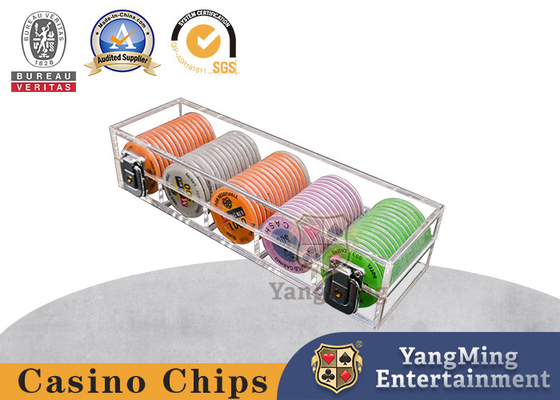 কেনা 100Pcs 5 সারি এক্রাইলিক পোকার ব্যাকার্যাট সিরামিক ক্লে চিপ বক্স স্বচ্ছ লক সহ অনলাইনে উৎপাদন