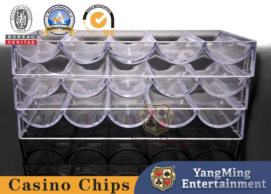 40mm চিপ কয়েন টেক্সাস টেবিল আনুষাঙ্গিক 100 টুকরা সহ এক্রাইলিক প্লাস্টিক জুজু চিপ বক্স