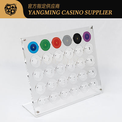 30pcs 40mm ক্যাসিনো কাস্টম রুলেট টেবিল চিপ প্রদর্শন জন্য এক্রাইলিক চিপ র্যাক