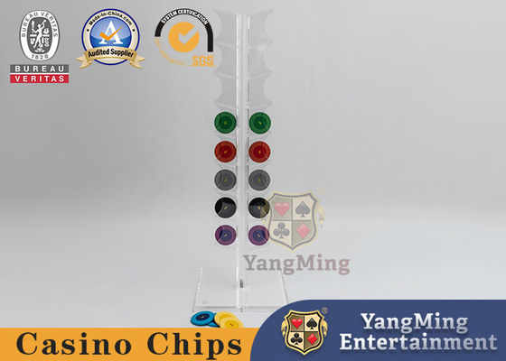 20pcs 40MM বৃত্তাকার আকৃতির পোকার চিপ হোল্ডার অনুভূমিক বিভাগ সম্পূর্ণ স্বচ্ছ রুলেট ক্যাসিনো টেবিল প্রদর্শন