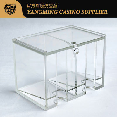 Baccarat 8 জোড়া বাতিল কার্ড বক্স এক্রাইলিক স্বচ্ছ দুই গ্রিড খেলা কার্ড বক্স