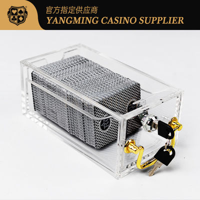 পুরোপুরি স্বচ্ছ 8 ডেক কার্ড বক্স Baccarat পোকার টেবিল গেম এক্রাইলিক লক দিয়ে ঘন