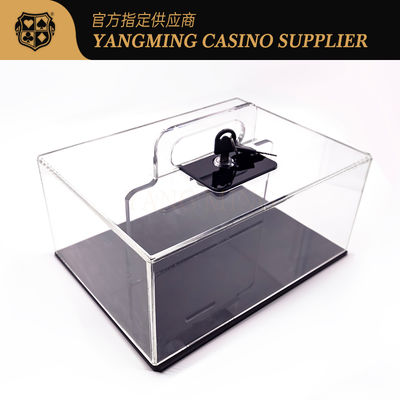 ধাতব আয়রন + লক অ্যাক্রিলিক পোকার চিপ কেস পূর্ণ স্বচ্ছ ব্যাকারেট টেবিল গেম