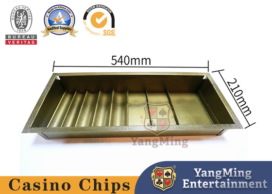 8 Row Combination Single Layer Metal Iron Poker Chip Tray With Lock