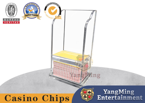 এক্রাইলিক বর্জ্য কার্ড বক্স Baccarat টেক্সাস Hold'Em ক্যাসিনো 8 ডেক টেবিলটপ বাতিল ধারক